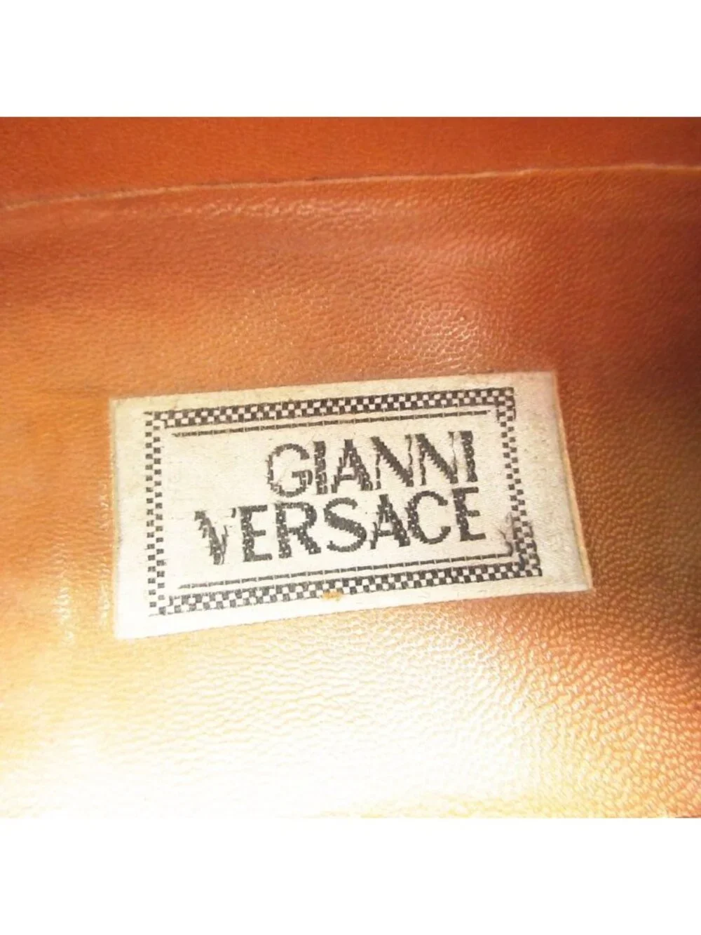 Versace Gianni Dress Shoes Medusa Straight Toe Suede Wingtip Leather Brown 7